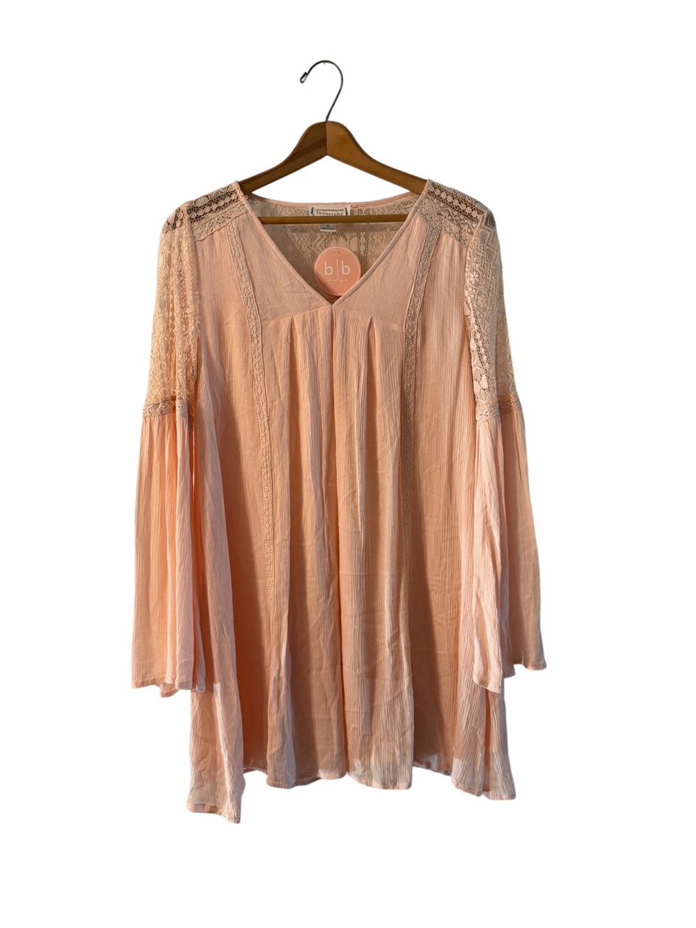 Boho Romantic Lace Bell Sleeve Loveriche Aurora Tunic NWT Small